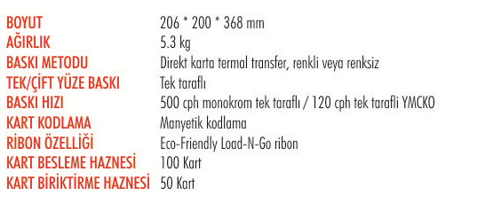 zebra zxp1 ozellikler